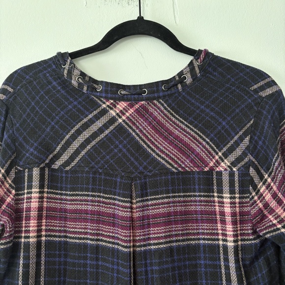 Anthropologie Cloth & Stone Versify Tunic Dress Womens Size Small Black Tie Neck - Picture 6 of 12